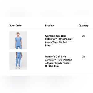 FIGS ceil blue scrubs, jogger style bottoms